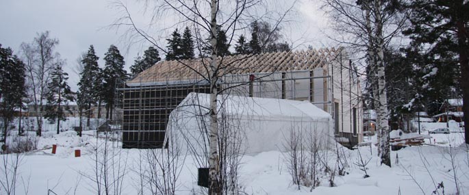 Kildehuset med utsikt mot sykehuset