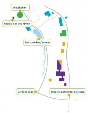 Kart over håpsvandringen ved modum Bad